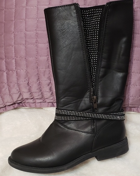 Rampage Other - Rampage Girls Leona black rhinestone boots, 3M